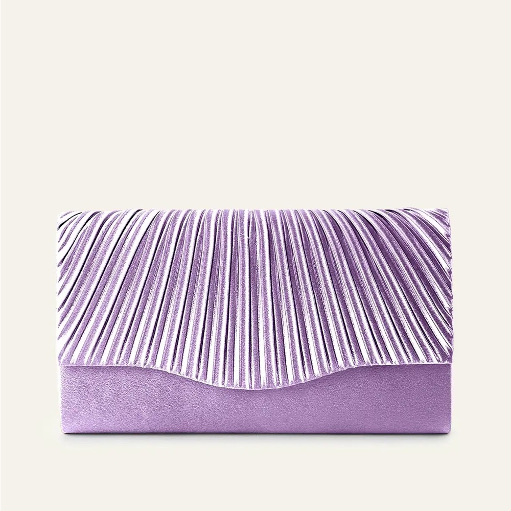 Azazie Lavender Pleated Clutch